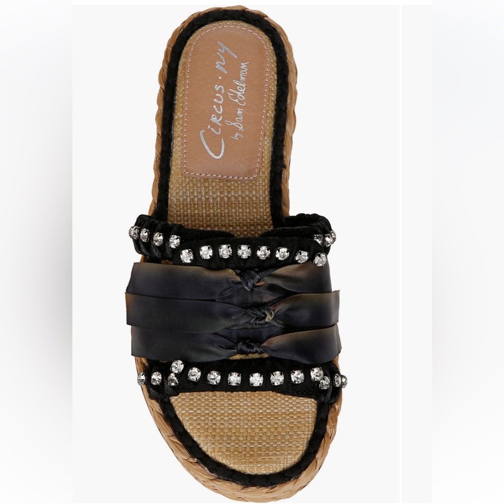 Circus by Sam Edelman Black Embellished Slide Sandals SZ-9 NIB